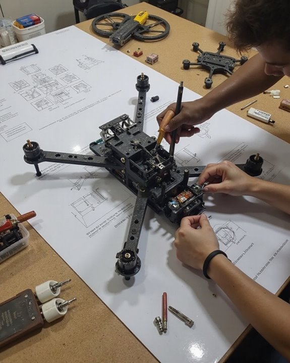 assemble balanced drone frame