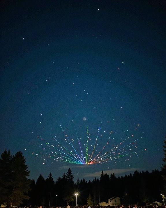 futuristic drone light spectacles