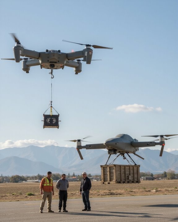 military drones haul thousands