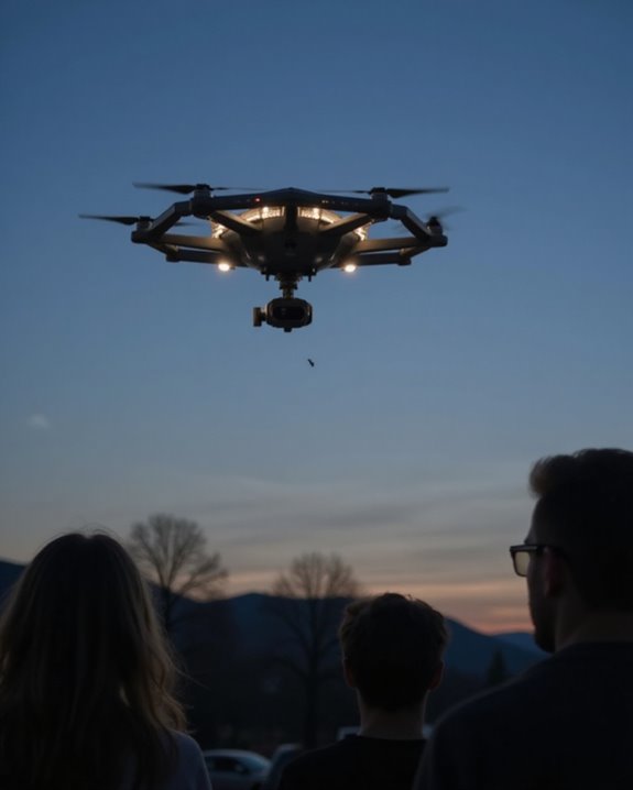 mysterious silent triangular drones