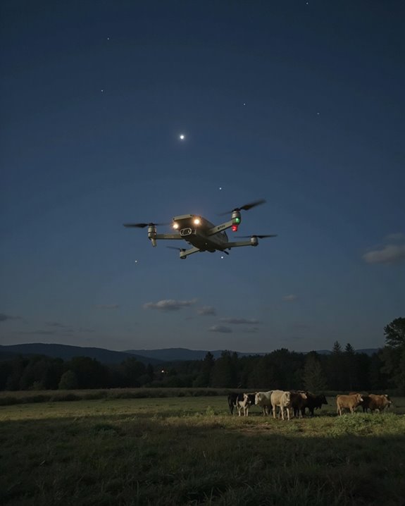 nighttime drone farm surveillance